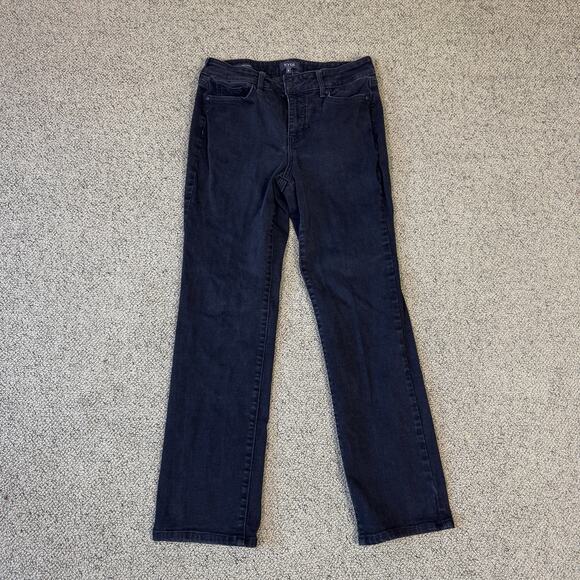 NYDJ Marilyn Straight Denim Black Jeans US Women's 8 - Picture 2 of 8